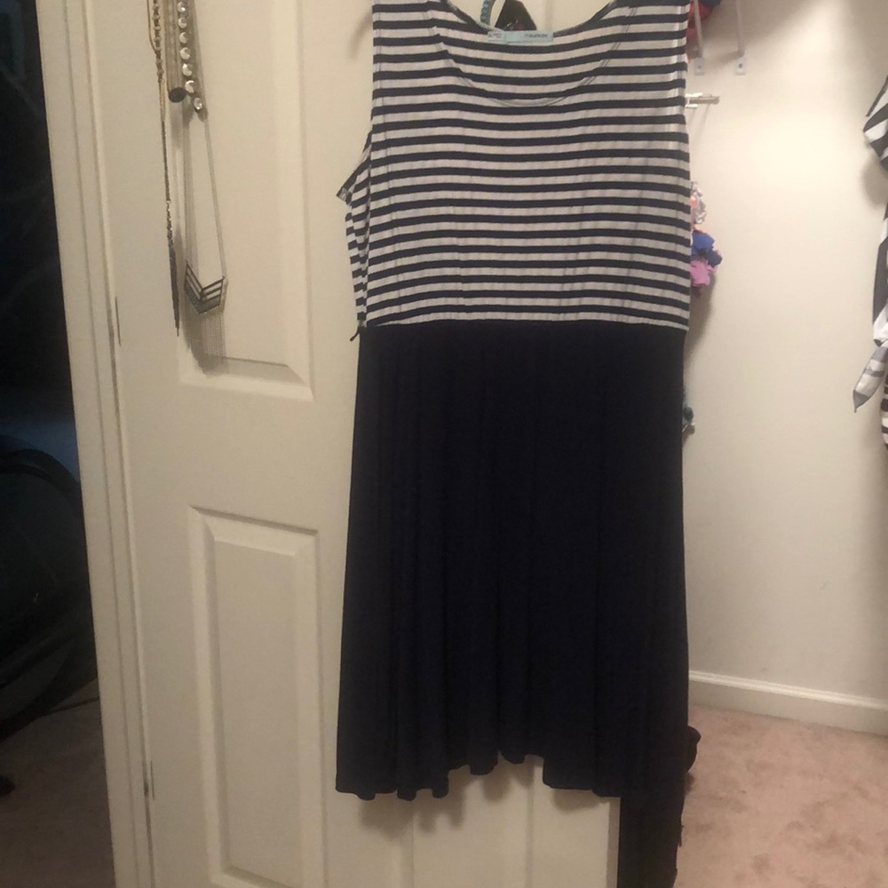 Navy blue strip dress